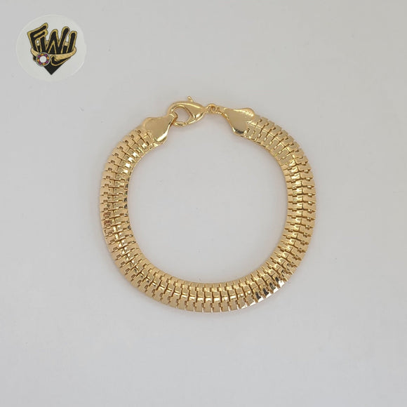 (1-0496) Gold Laminate - 8mm Thick Link Bracelet - BGF