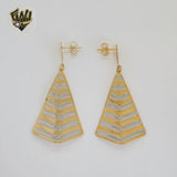 (1-1241-4) Gold Laminate - Two Tones Long Earrings - BGF