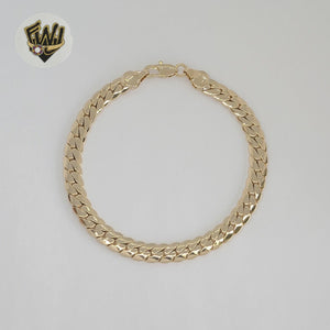 (1-60018) Gold Laminate - 6mm Curb Link Men Bracelet - 8" - BGO