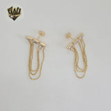 (1-1241-6) Gold Laminate - Dangle Chains and Zircon Earrings - BGF