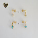 (1-1155) Gold Laminate - Zircon Dolphin Earrings - BGF