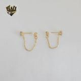 (1-1186-3) Gold Laminate - Zircon Double Chain Earrings - BGF