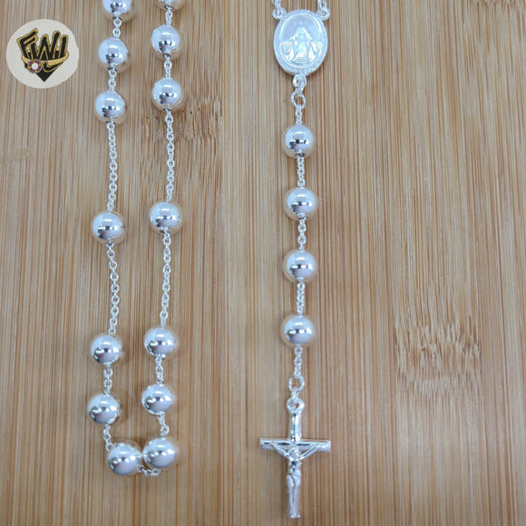 (2-2310) 925 Sterling Silver - Rosary Necklace - 24