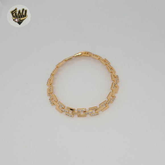 (1-60093-1) Gold Laminate -7mm Square Zircon Bracelet - BGO