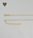 (1-6309-2) Gold Laminate - Box Link Pearl Necklace - 18" - BGF
