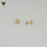 (1-1117-5) Gold Laminate - Zircon Stud Earrings - BGF