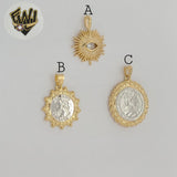 (1-2377-1) Gold Laminate -Two Tone Medal Pendants - BGF