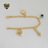 (1-0667-1) Gold Laminate - 4mm Protection Charms Bracelet - BGF