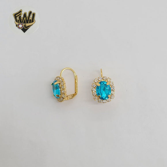 (1-1161-1) Gold Laminate - Zircon Dangle Earrings - BGO