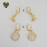 (1-1193) Gold Laminate - Dangling Earrings - BGO
