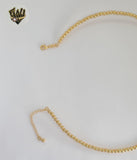 (1-6176) Laminado de oro - Collar Omega con eslabones de bolas - 16" - BGF