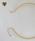 (1-6176) Gold Laminate - Balls Link Omega Necklace - 16" - BGF
