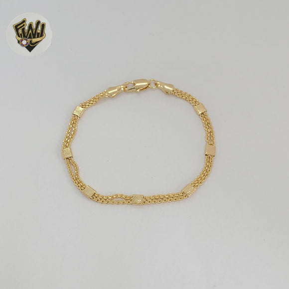 (1-0784) Gold Laminate - 4mm Double Link Bracelet - BGF