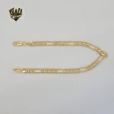 (1-60049) Gold Laminate - 6mm Figaro Link Men Bracelet - BGF