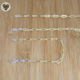 (2-8149) Cadenas con clip de papel en dos tonos, plata esterlina 925.