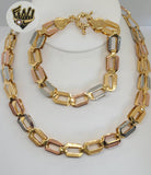 (1-6178) Gold Laminate - Three Tone Chunky Sets - BGO