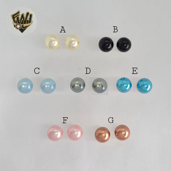 (1-1041) Laminado de Oro - Aretes de Cuentas de Colores - BGO