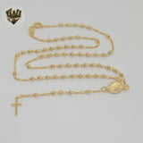 (1-3323-1) Gold Laminate - 2.5mm Virgin Rosary Necklace - 18" - BGF.