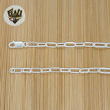 (2-8052) Plata de ley 925 - Cadena de eslabones de clip de papel de 4 mm.