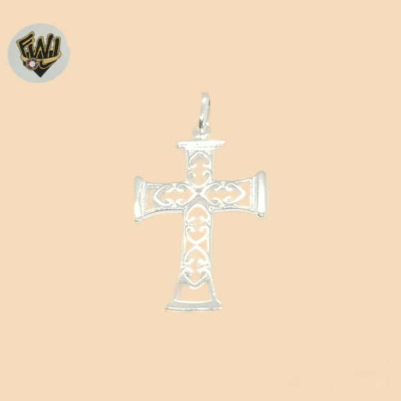 (2-1022) 925 Sterling Silver - Carved Cross Pendants.