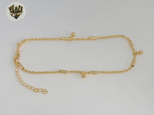 (1-0271) Gold Laminate - 2mm Alternative Rope Anklet - BGF
