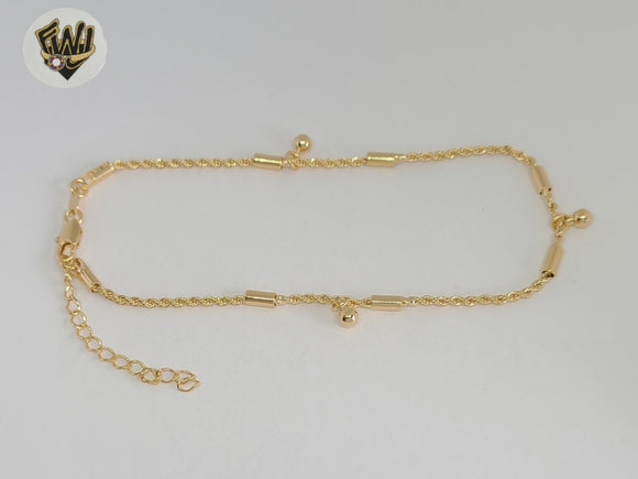 (1-0271) Gold Laminate - 2mm Alternative Rope Anklet - BGF