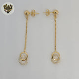 (1-1241-7) Gold Laminate - Stud Dangle Earrings - BGF