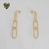 (1-1212-3) Gold Laminate - Paper Clip Long Earrings - BGF