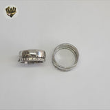 (4-0078) Acero inoxidable - Anillo para hombre con circonitas talladas.