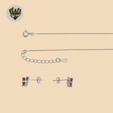(2-6779) 925 Sterling Silver - 1mm Heart Zircon Set - 16"