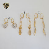 (1-1241-3) Gold Laminate - Long Earrings - BGF