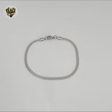 (4-4093) Acero inoxidable - Brazalete con forma de corazón y eslabones en espiga de 3 mm.