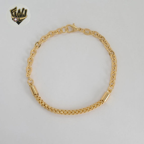 (1-0473) Gold Laminate - 4mm Double Link Bracelet - BGF