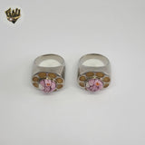 (4-0036) Stainless Steel - Chunky Flower Ring.