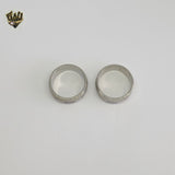 (4-0078) Acero inoxidable - Anillo para hombre con circonitas talladas.