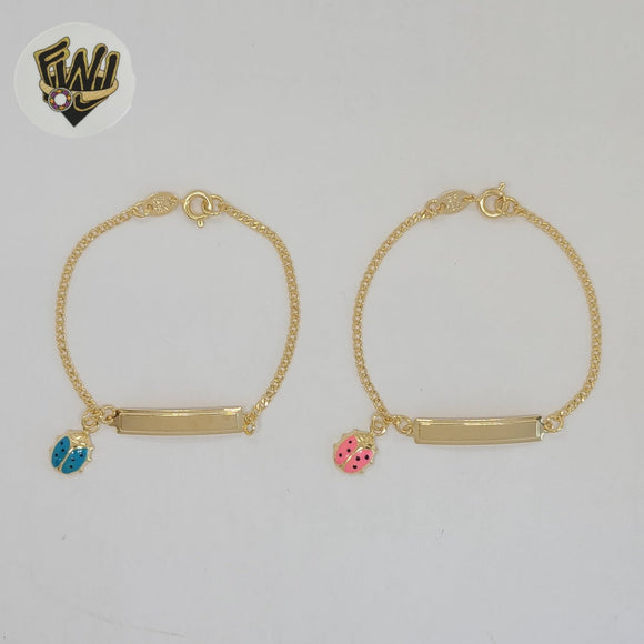 (1-0975) Gold Laminate - 2mm Curb Link Kids Bracelet - 6