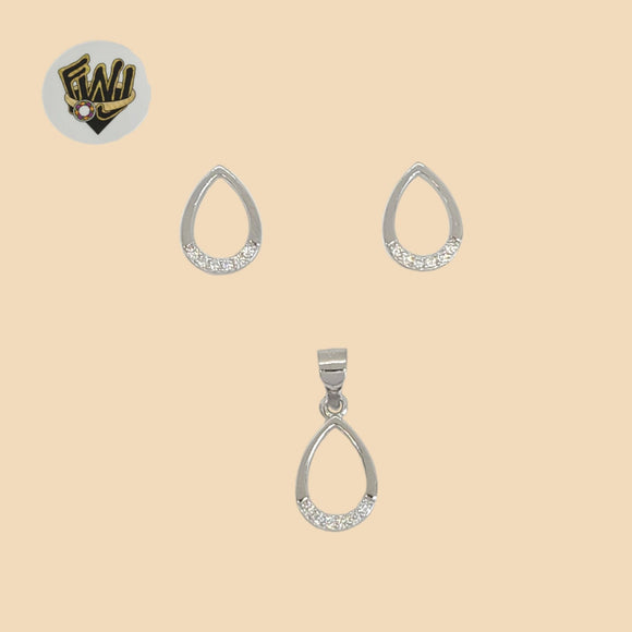 (2-6341) 925 Sterling Silver - Drop Style Set.