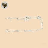(2-0347) 925 Sterling Silver - Paper Clip Link Bracelets - 8''
