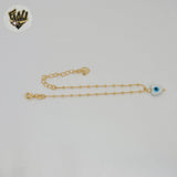 (1-0668) Pulsera de bolas de ojo malvado laminadas en oro - BGF