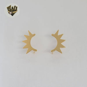 (1-1185-2) Gold Laminate - Sun Spike Stud Earrings - BGF