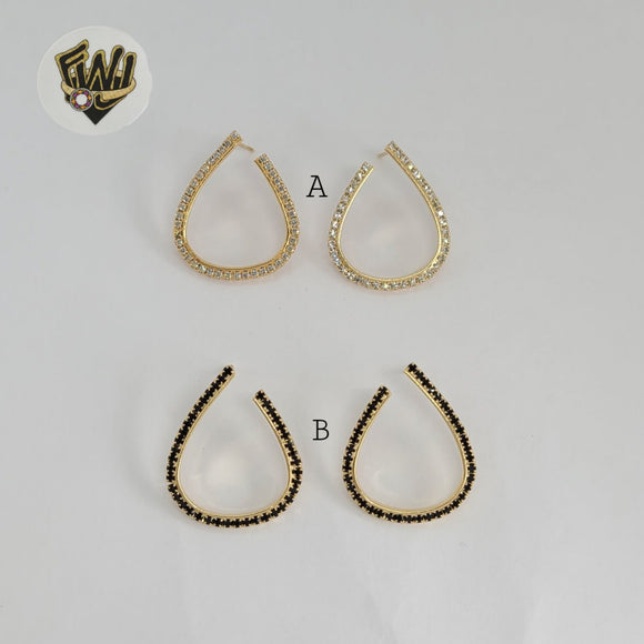(1-1207-1) Gold Laminate - Zircon Earrings - BGF