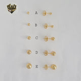 (1-1063) Gold Laminate - Classic Ball Earrings - BGF