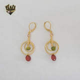 (1-1243-1) Gold Laminate - Long Earrings - BGO