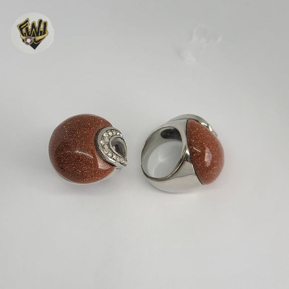 (4-0078) Acero inoxidable - Anillo para hombre con circonitas talladas.