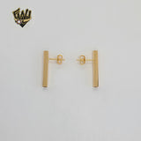 (1-1229-1) Gold Laminate - Long Squared Earrings - BGF