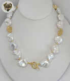 (MSET-35) Chapado en oro - Collar de perlas de Mallorca de 16 mm - 18"