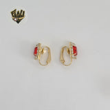 (1-1192-2) Gold Laminate -  Zircon Clip Earrings - BGF