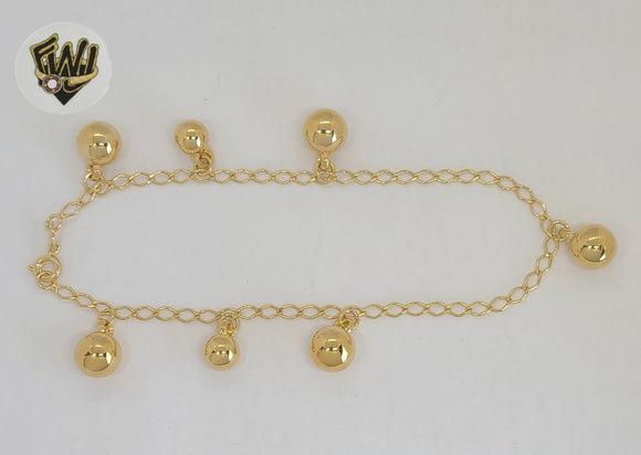 (1-0222) Gold Laminate - 3mm Anklets with Balls - 10
