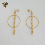 (1-1221-2) Gold Laminate - Long Rolo Earrings - BGF
