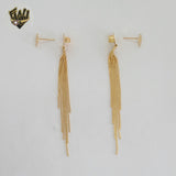 (1-1244-4) Gold Laminate - Heart Long Earrings - BGF
